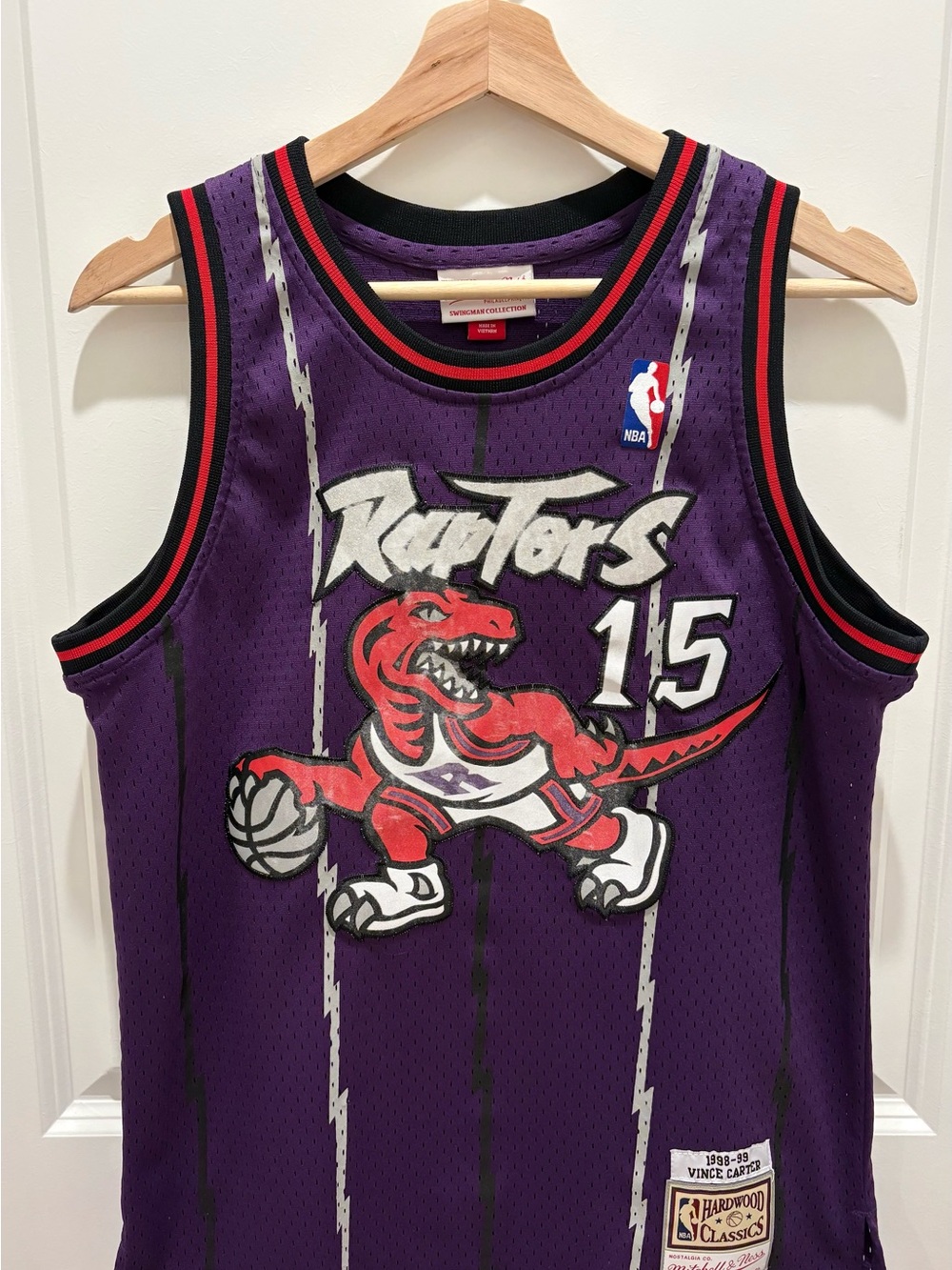 Vince Carter #15 Toronto Raptors Hardwood Classics Jersey Youth L 14-16